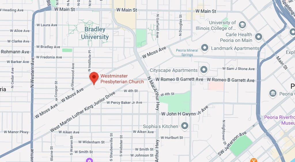 Westminster Presbyterian Church Peoria IL Map